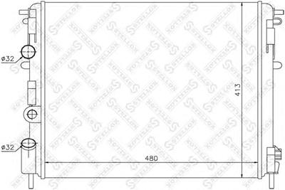 Радиатор, охлаждение двигателя STELLOX 1025134SX
