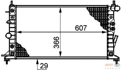 Радиатор, охлаждение двигателя HELLA 8MK376720641