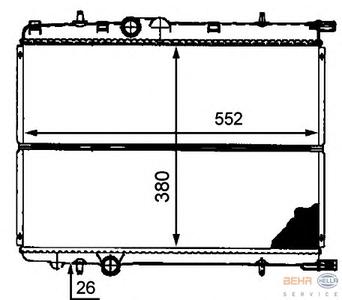 Радиатор, охлаждение двигателя HELLA 8MK376718151