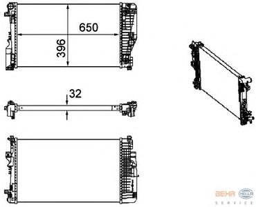 Радиатор, охлаждение двигателя HELLA 8MK376756131