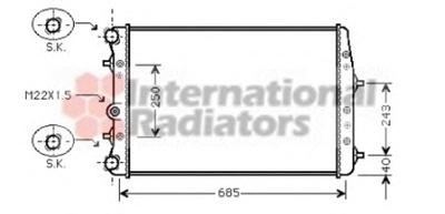 Радиатор, охлаждение двигателя VAN WEZEL 76002010