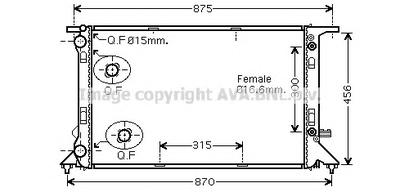 Радиатор, охлаждение двигателя AVA QUALITY COOLING AIA2293