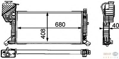 Радиатор, охлаждение двигателя HELLA 8MK376721431