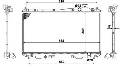 Радиатор, охлаждение двигателя NRF 53440
