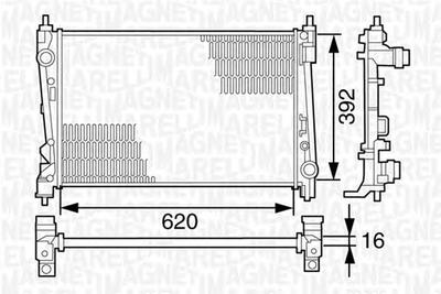 Радиатор, охлаждение двигателя MAGNETI MARELLI 350213124900