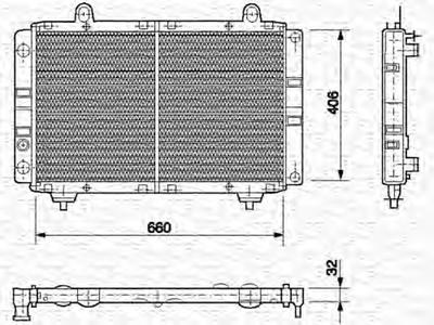 Радиатор, охлаждение двигателя MAGNETI MARELLI 350213454000