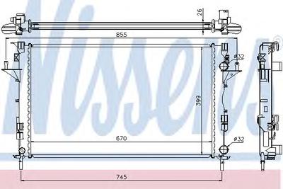 Радиатор, охлаждение двигателя NISSENS 63813