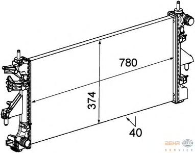 Радиатор, охлаждение двигателя HELLA 8MK376745111