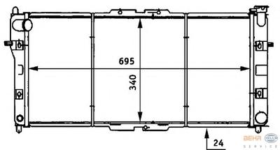 Радиатор, охлаждение двигателя HELLA 8MK376706721