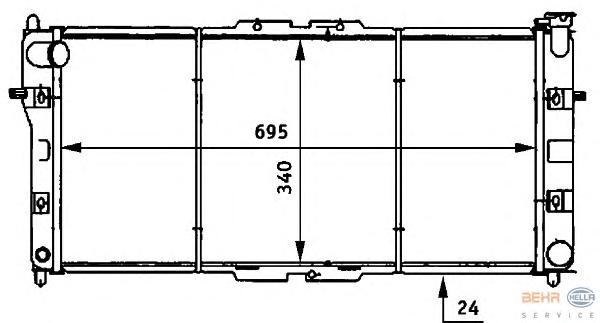 Радиатор, охлаждение двигателя HELLA