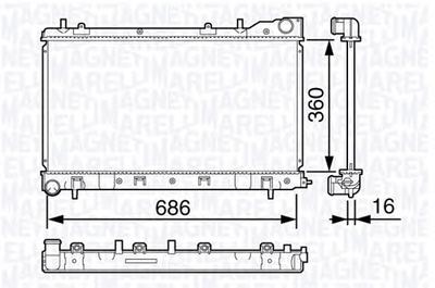 Радиатор, охлаждение двигателя MAGNETI MARELLI 350213132600