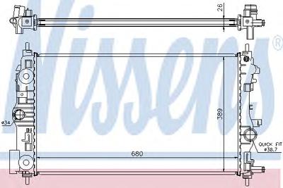 Радиатор, охлаждение двигателя NISSENS 630722