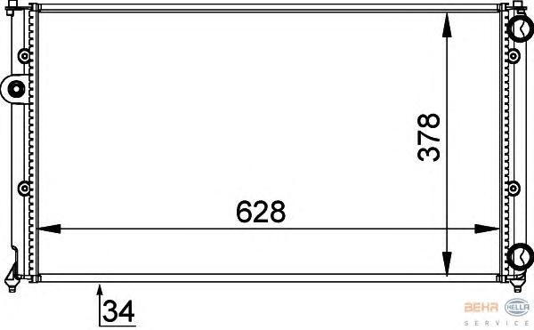 Радиатор, охлаждение двигателя HELLA