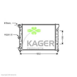Радиатор, охлаждение двигателя KAGER 311167