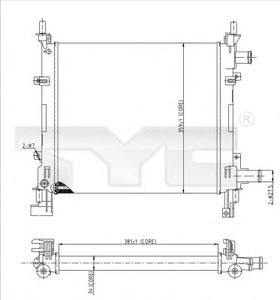 Радиатор, охлаждение двигателя TYC 7100042R