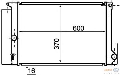 Радиатор, охлаждение двигателя HELLA 8MK376753721