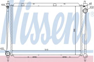Радиатор, охлаждение двигателя NISSENS 68722