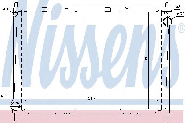Радиатор, охлаждение двигателя NISSENS