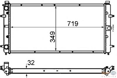 Радиатор, охлаждение двигателя HELLA 8MK376714481