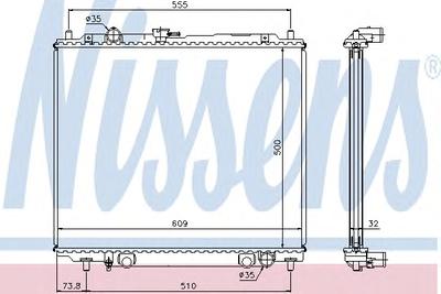 Радиатор, охлаждение двигателя NISSENS 62852