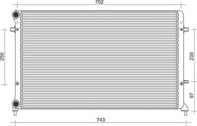 Радиатор, охлаждение двигателя MAGNETI MARELLI 350213854000