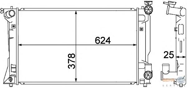 Радиатор, охлаждение двигателя HELLA