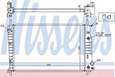 Радиатор, охлаждение двигателя NISSENS 62050