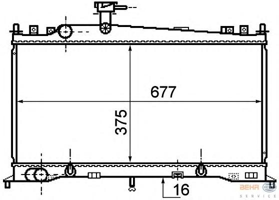 Радиатор, охлаждение двигателя HELLA