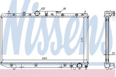 Радиатор, охлаждение двигателя NISSENS 64643A