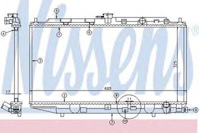 Радиатор, охлаждение двигателя NISSENS 62256