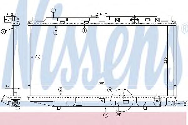 Радиатор, охлаждение двигателя NISSENS