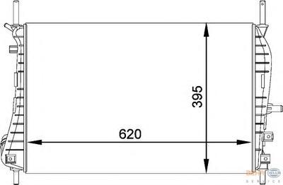 Радиатор, охлаждение двигателя HELLA 8MK376764231