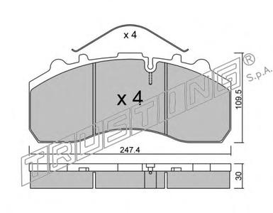 Комплект тормозных колодок, дисковый тормоз TRUSTING 6010