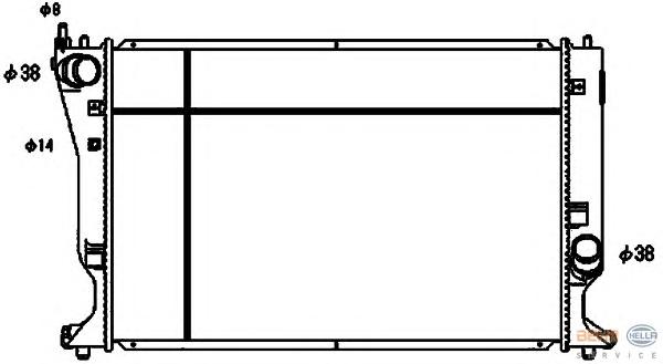 Радиатор, охлаждение двигателя HELLA