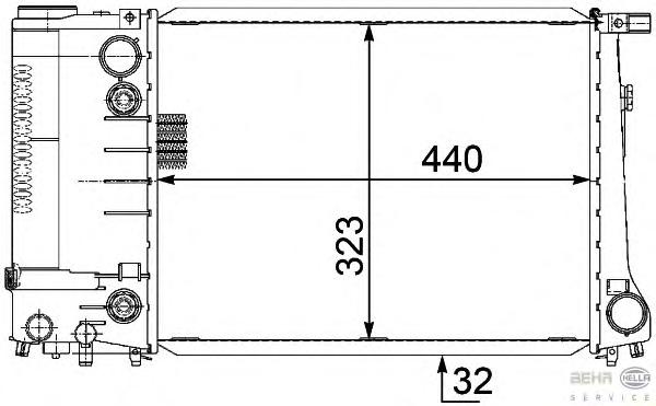 Радиатор, охлаждение двигателя HELLA