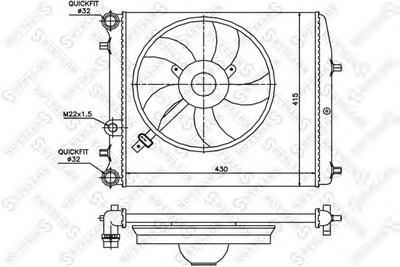 Радиатор, охлаждение двигателя STELLOX 1026241SX