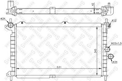 Радиатор, охлаждение двигателя STELLOX 1026050SX