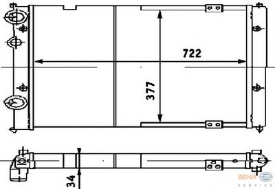 Радиатор, охлаждение двигателя HELLA 8MK376714731