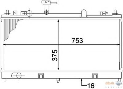 Радиатор, охлаждение двигателя HELLA 8MK376769671