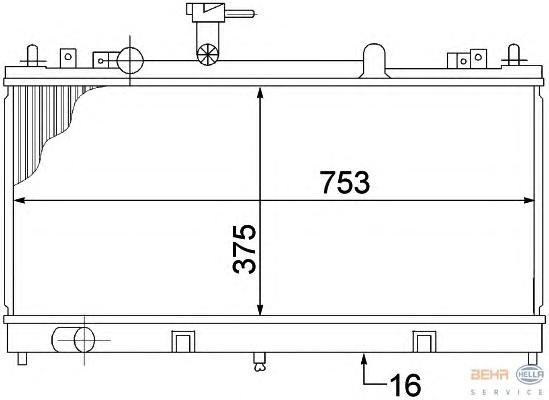 Радиатор, охлаждение двигателя HELLA