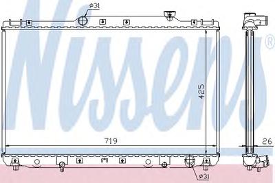 Радиатор, охлаждение двигателя NISSENS 64769A