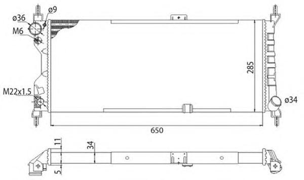 Радиатор, охлаждение двигателя MAGNETI MARELLI