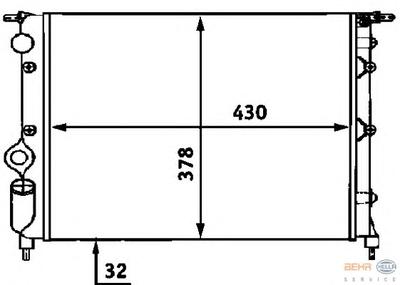 Радиатор, охлаждение двигателя HELLA 8MK376716601