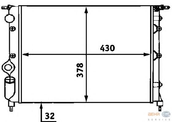 Радиатор, охлаждение двигателя HELLA