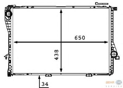 Радиатор, охлаждение двигателя HELLA 8MK376712481