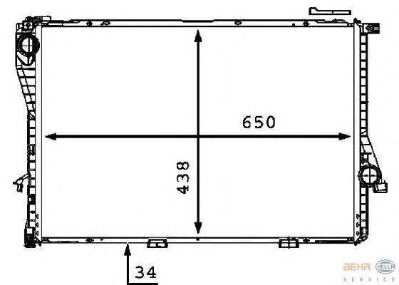 Радиатор, охлаждение двигателя HELLA