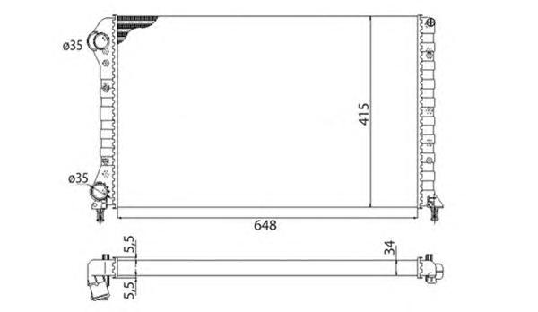 Радиатор, охлаждение двигателя MAGNETI MARELLI
