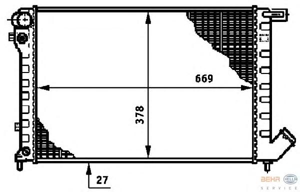 Радиатор, охлаждение двигателя HELLA
