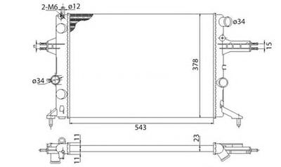 Радиатор, охлаждение двигателя MAGNETI MARELLI 350213960003
