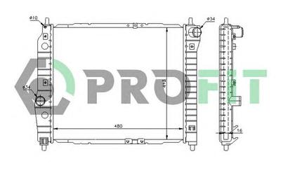 Радиатор, охлаждение двигателя PROFIT PR1703A2